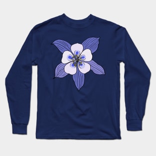 Colorado State Flower : Rocky Mountain Columbine Long Sleeve T-Shirt